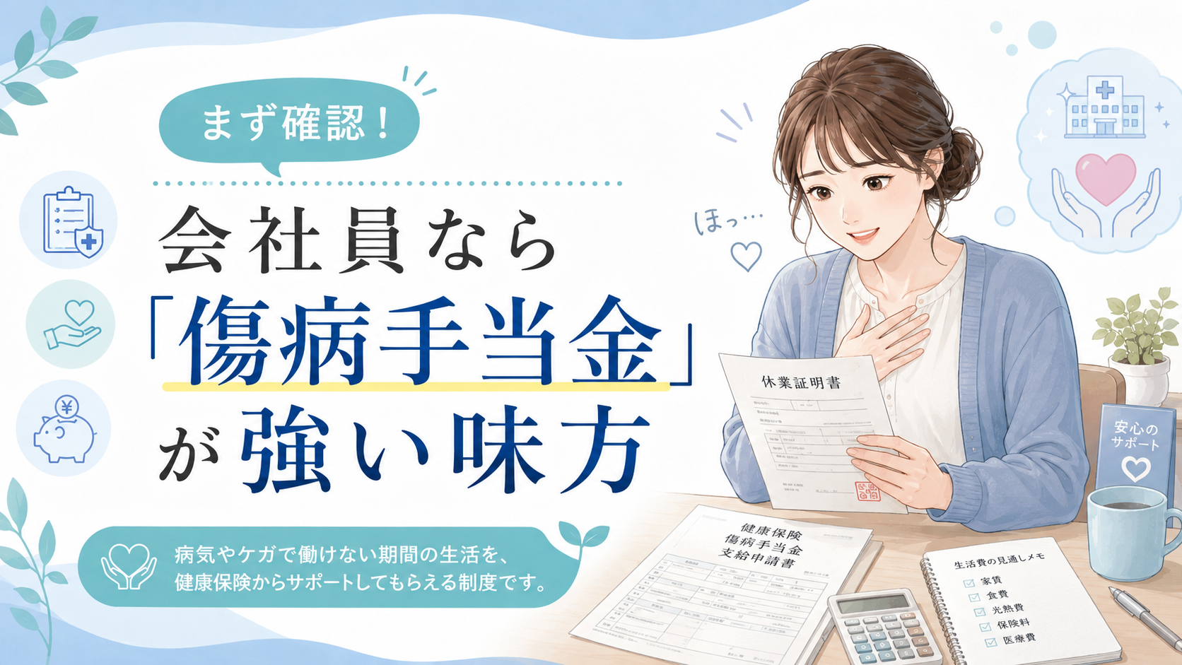 会社員なら「傷病手当金」が強い味方